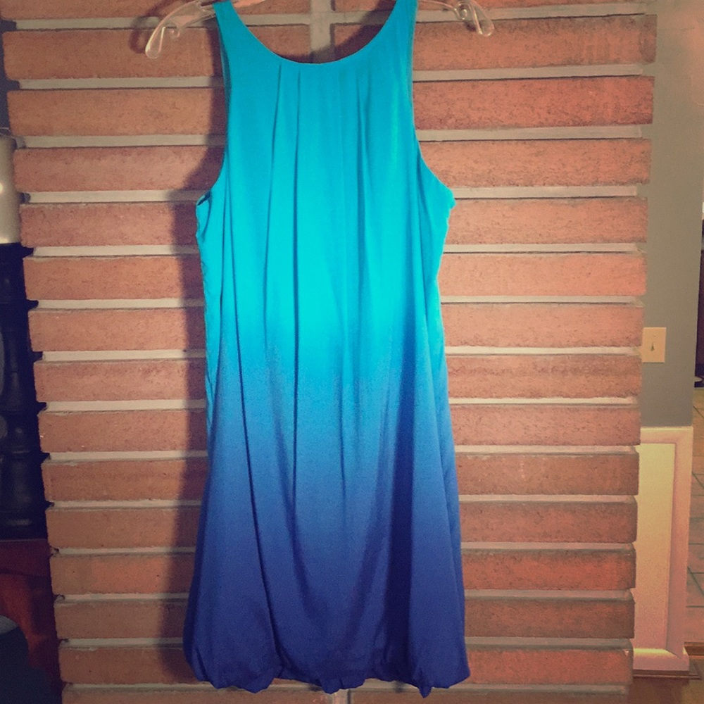 Express ombré blue sleeveless dress